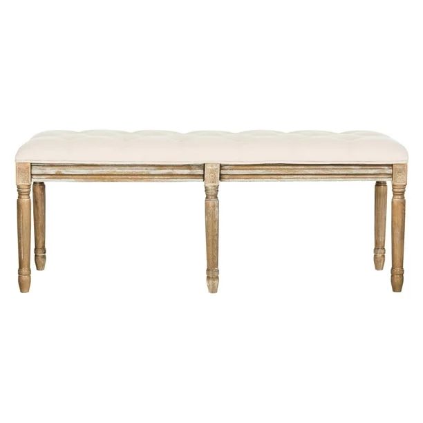 Safavieh Rocha 19" High French Brasserie Tufted Traditional Rustic Wood Bench, Multiple Colors | Walmart (US)