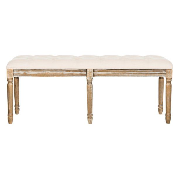 Safavieh Rocha 19" High French Brasserie Tufted Traditional Rustic Wood Bench, Multiple Colors | Walmart (US)