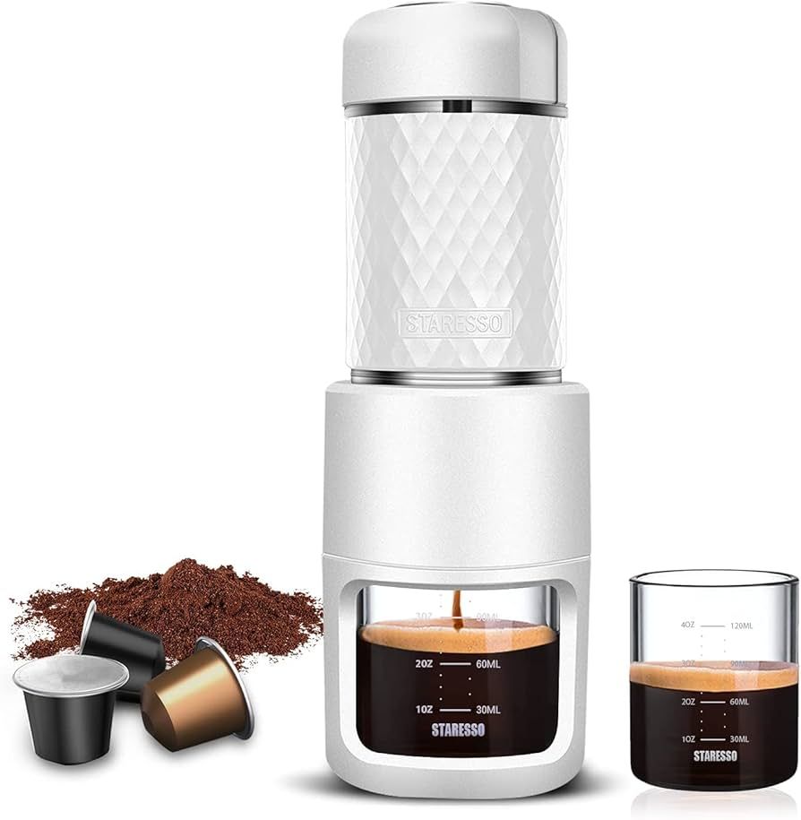 STARESSO Portable Espresso Maker,2 in 1 Express Coffee Maker Compatible Capsules and Ground Coffe... | Amazon (US)