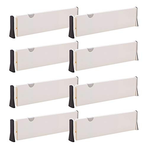 Set of 8 Adjustable Drawer Dividers Organizer Separators Plastic Dresser Organizer for Bedroom, Bath | Amazon (US)