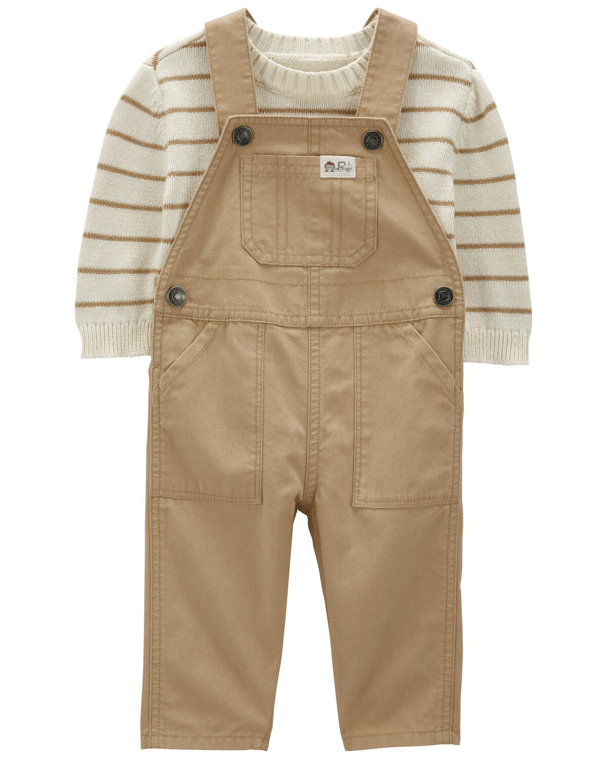 Baby 2-Piece Striped Sweater & Canvas Coverall Set - Carter's | Carter's | Carter's Inc