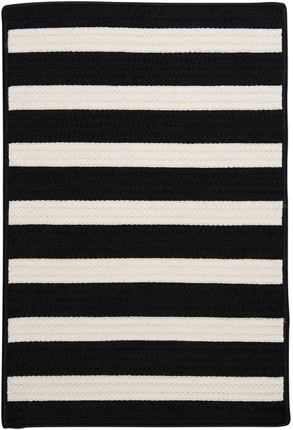 Black White Braided Indoor/Outdoor 2' x 3' Area Rug | Rugs USA