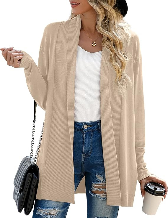 GRECERELLE Women's Long Sleeve Open Front Lightweight Casual Business Dressy Cardigan Sweater Fal... | Amazon (US)