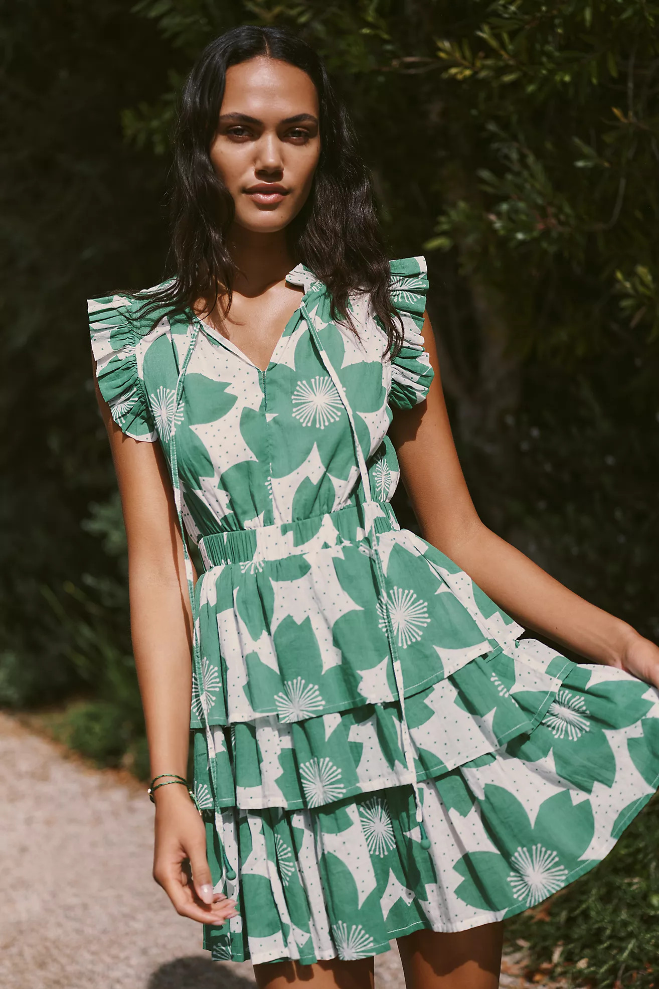 Ro's Garden Bimba Tiered Mini Dress | Anthropologie (US)