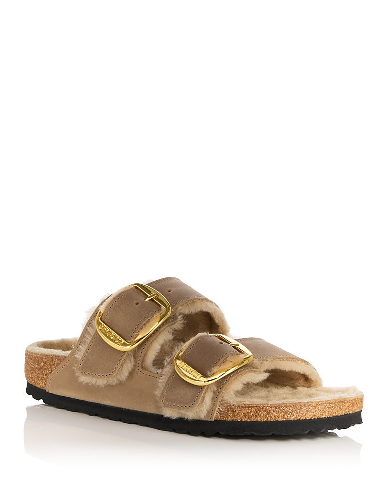 Birkenstock Women's Big Buckle Arizona Shearling Slide Sandals | Bloomingdale's (US)