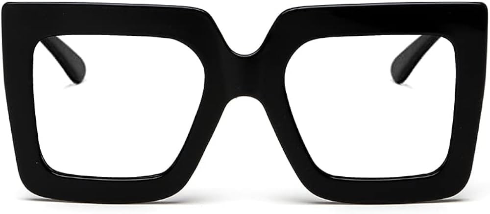 Oversized Blue Light Glasses for Women Fashion Thick Square Computer Eyewear Non-Prescription Bla... | Amazon (US)