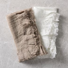 Abigail Ruffle Linen Napkin Sets | West Elm (US)
