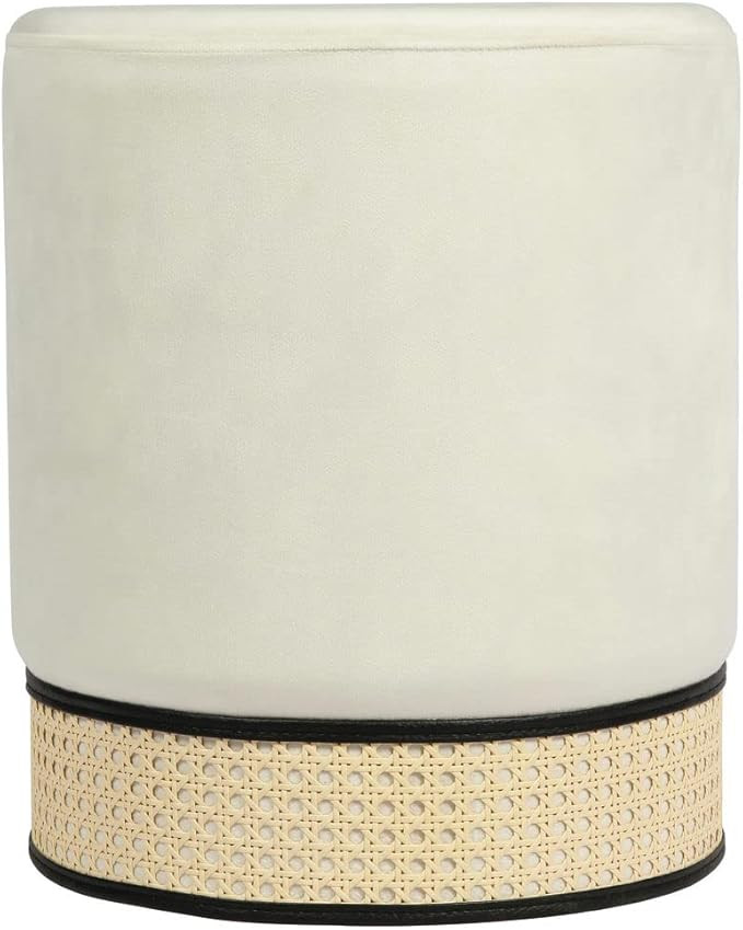 TOV Furniture Ivy Cream Velvet Ottoman | Amazon (US)