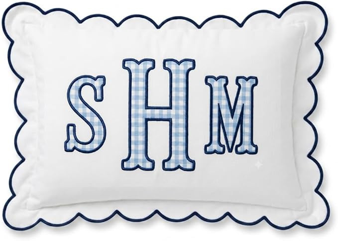 Personalized Monogram Pillow Cover, Custom Embroidered Initials Pillowcase, Custom Text Embroider... | Amazon (US)