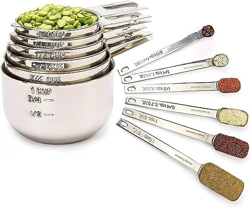 Simply Gourmet Measuring Cups and Spoons Set of 12 – 18/10 Stainless Steel Kitchen Gadgets – ... | Amazon (US)