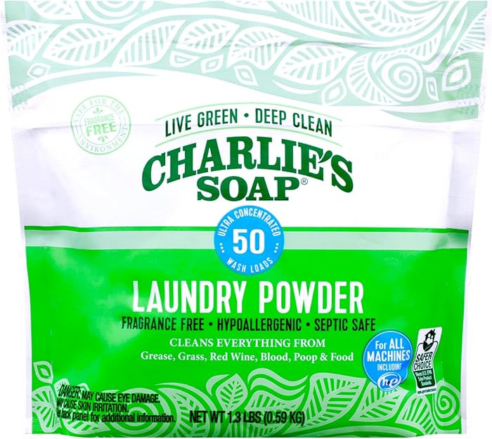 Charlie’s Soap Laundry Powder (50 Loads, 1 Pack) Hypoallergenic Deep Cleaning Washing Powder De... | Amazon (US)
