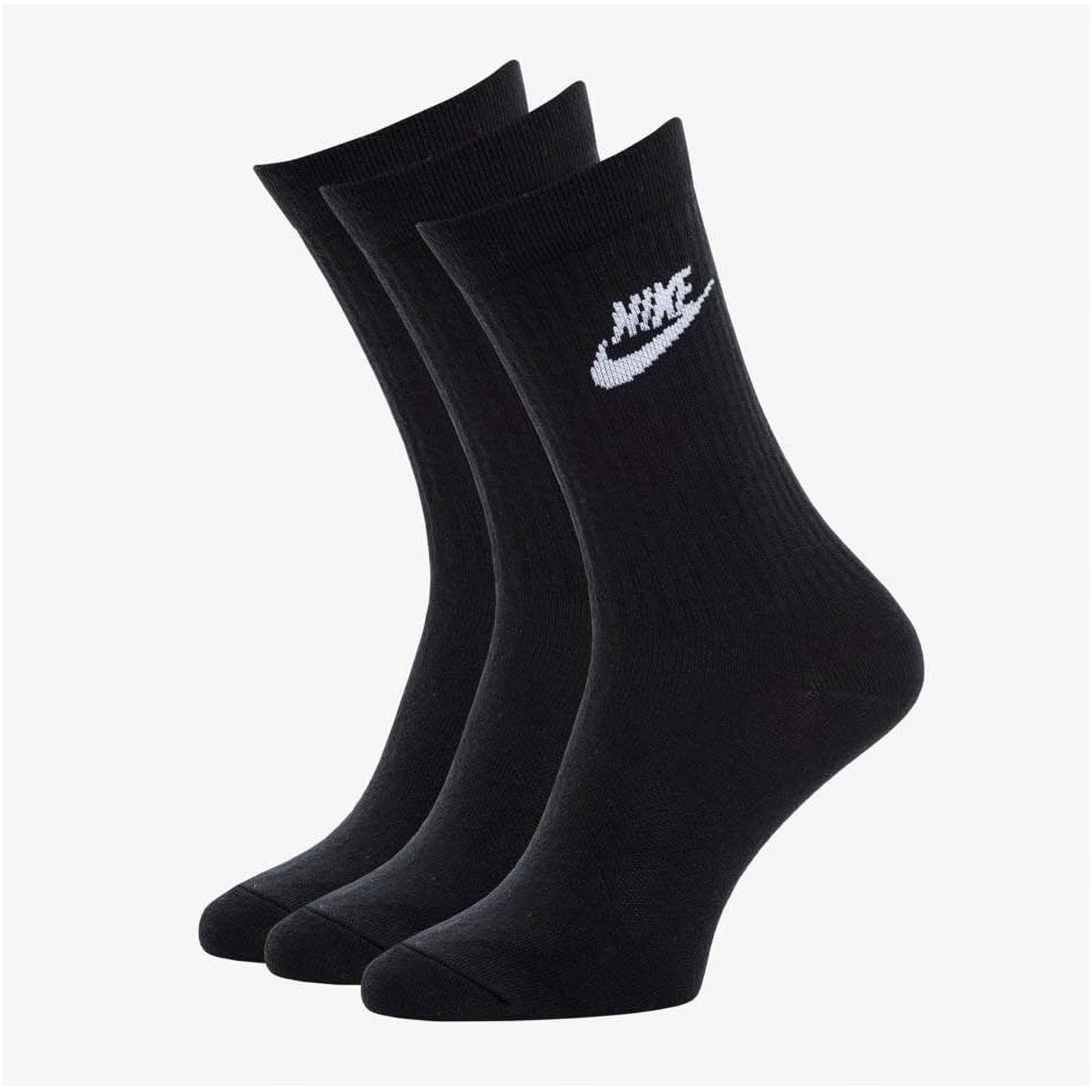 Nike Everyday Essential Crew Socks  3 Pack  Black Striped | Walmart (US)