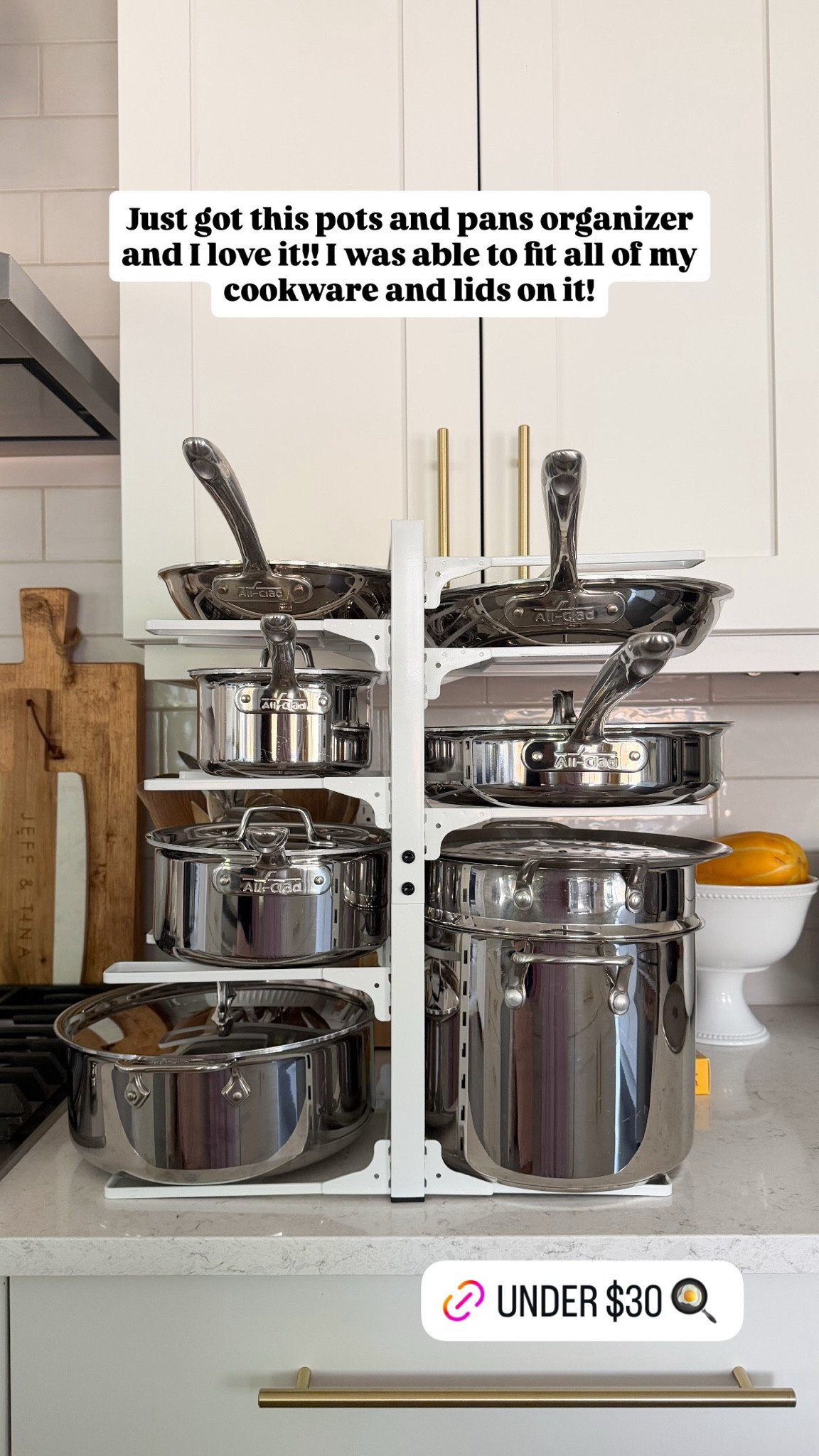 Just got this pots and pans organizer and I love it!! I was able to fit all of my cookware and lids on it!

#LTKsummer #LTKhome