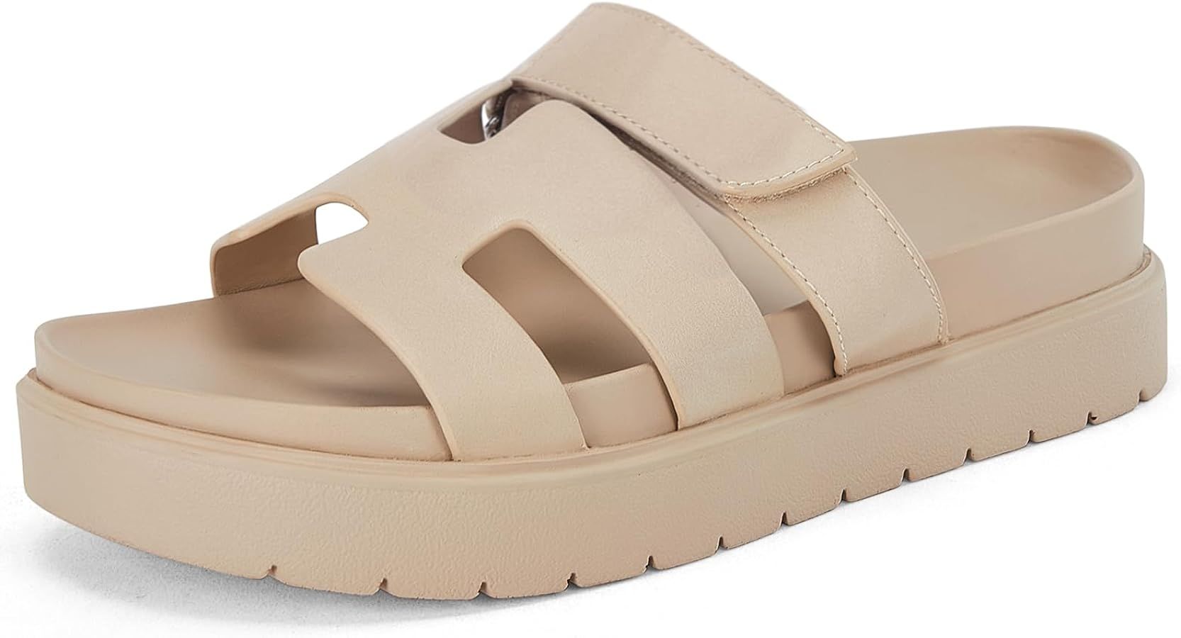 Women's Platform Slide Sandals Open Toe Non Slip Thick Sole Velcro Slip on Summer Shoes | Amazon (US)