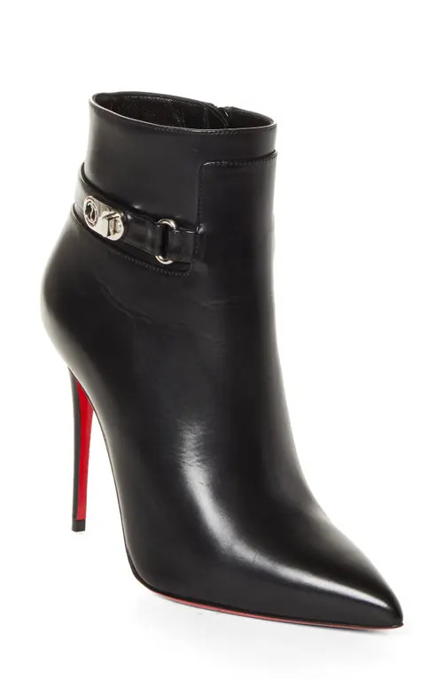 Christian Louboutin Lock So Kate Pointed Toe Bootie in Black at Nordstrom, Size 10.5Us | Nordstrom
