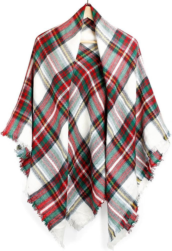 OCT17 Plaid Scarf Women Pashmina Wrap Large Warm Soft Shawl Winter Fall Scarves | Amazon (US)