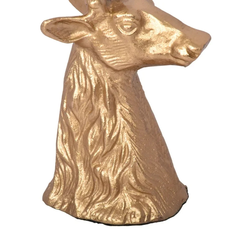 My Texas House Metal Casted Stag Pillar Candle Holder Gold Finish, 13 inch | Walmart (US)