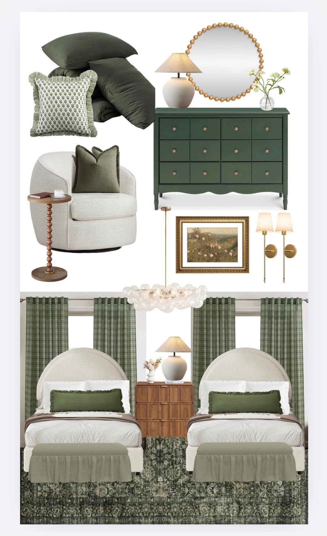 Green bedroom Love 

#LTKHome