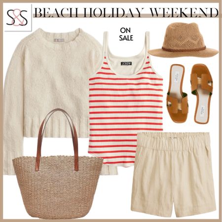 A tank with linen shorts and a chunky slouchy beach sweater is the perfect spring into summer outfit! Pair with sandals for a polished versatile look!

#LTKTravel #LTKFindsUnder50 #LTKSeasonal