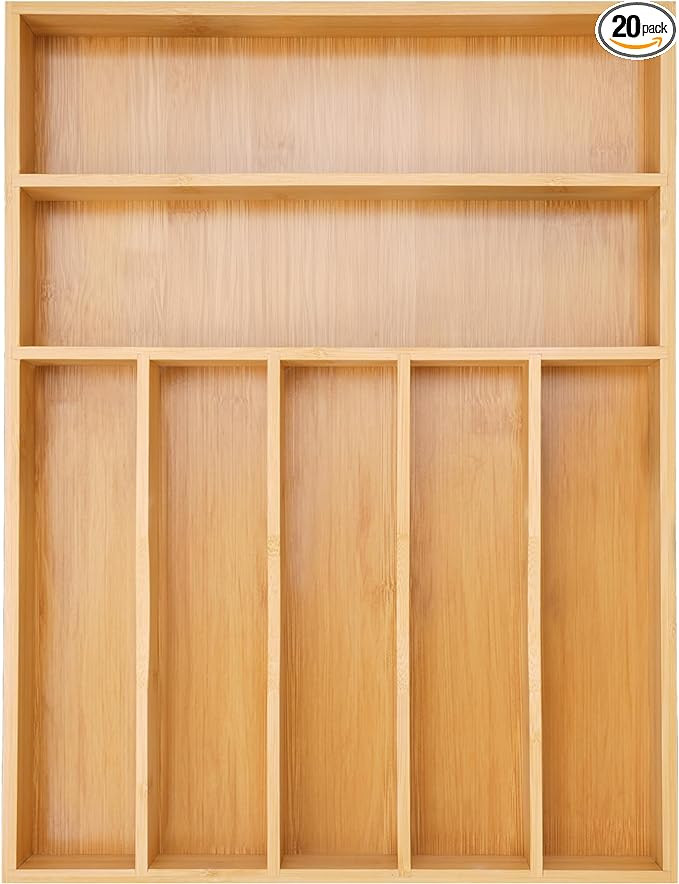 Silverware Organizer Kitchen Drawer Organizer Utensil Organizer Bamboo Silverware Holder Cutlery ... | Amazon (US)