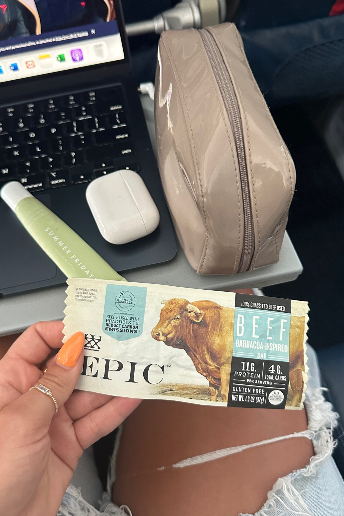 PLANE ESSENTIALS 
✈️🎧🤍

- pack a snack
- a GOOD lippy
- AirPods ✨ 
- makeup bag 
- charger 


#LTKstyletip #LTKtravel #LTKitbag