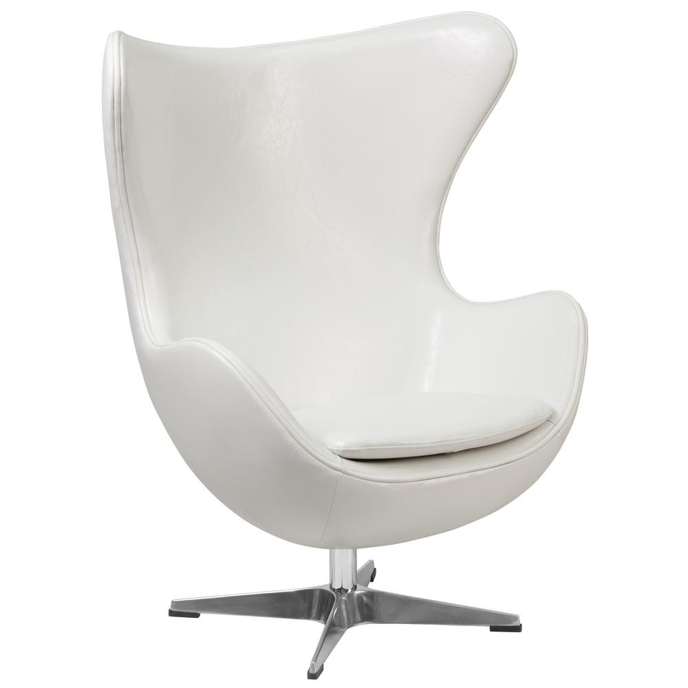 Flash Furniture White Egg Chair CGA-ZB-24138-ME-HD - The Home Depot | The Home Depot