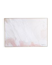 24x36 Horizontal Blush Brushstrokes Wall Art In Blonde Frame | TJ Maxx