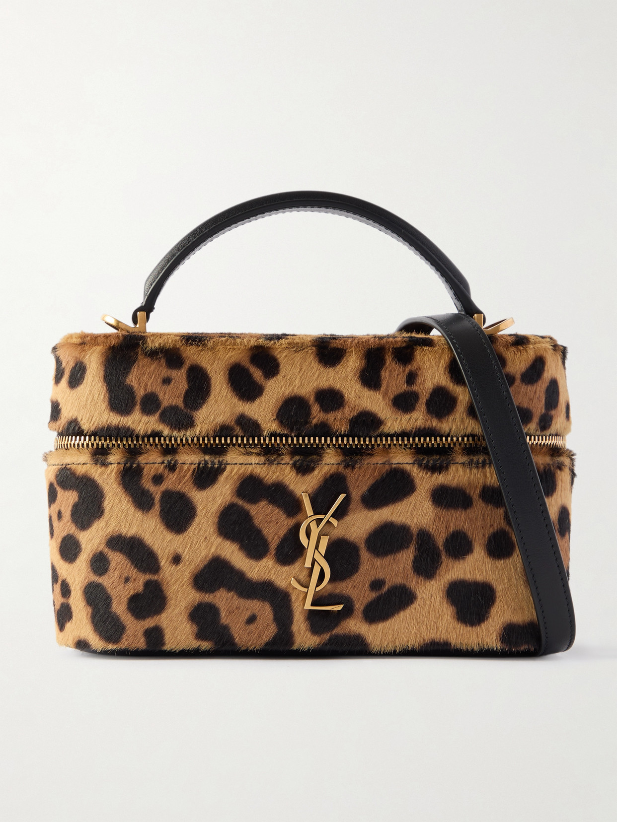 SAINT LAURENT - Gaby Leather-trimmed Leopard-print Calf Hair Shoulder Bag - Leopard print | NET-A-PORTER (UK & EU)