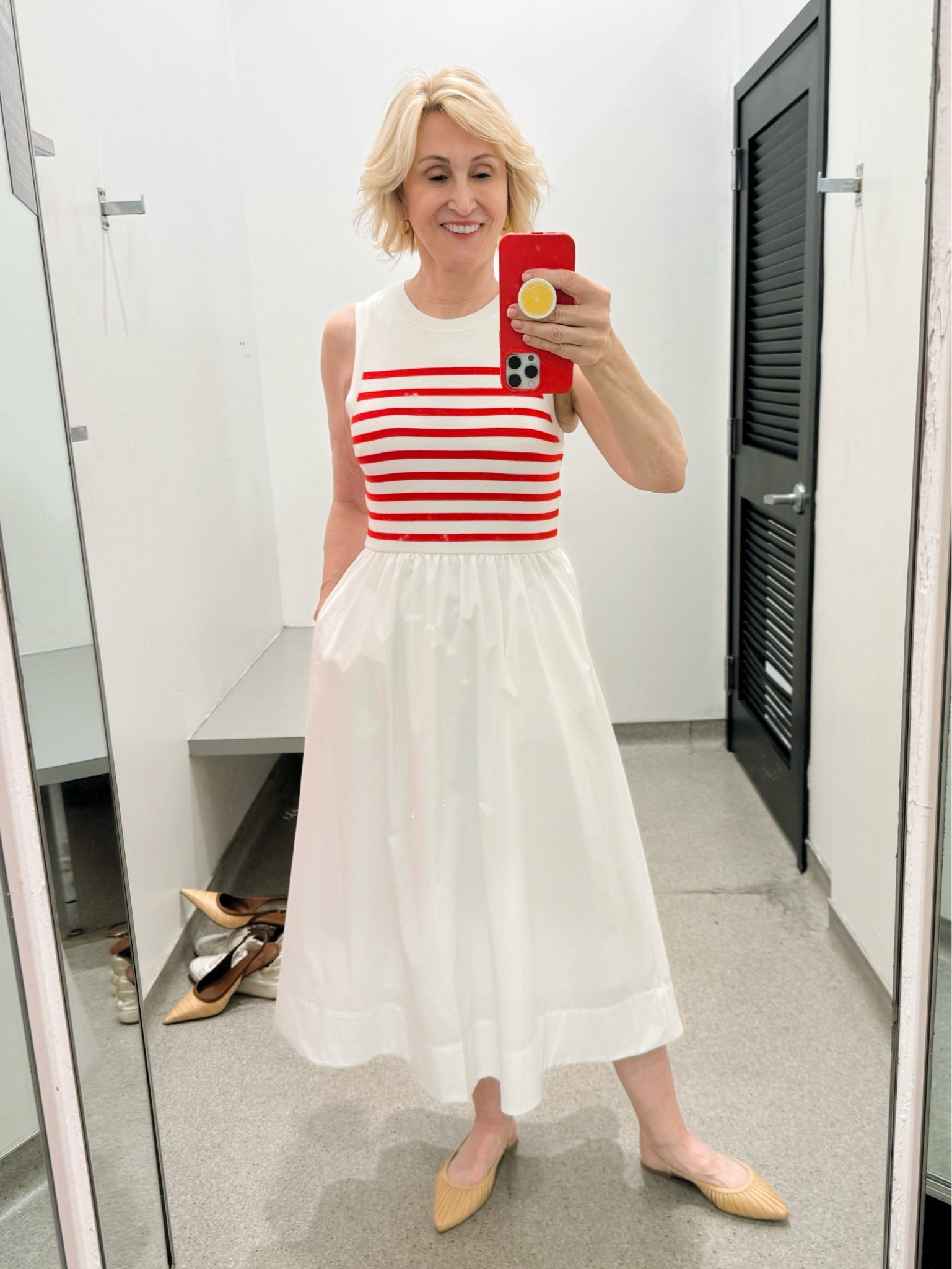 This dress is such a clever little one-piece moment 🤍

The soft knit red striped top feels relaxed and easy, and then it flows into that crisp white skirt that instantly makes everything feel a bit more put-together — like I didn’t try too hard, but still somehow look like I did.

It’s from Macy’s and honestly feels like the perfect mix of comfy and classic. The kind of outfit that works for everything from a casual lunch to those “I want to feel a bit cute today” kind of days ❤️

#LTKootd #LTKSeasonal #LTKOver40