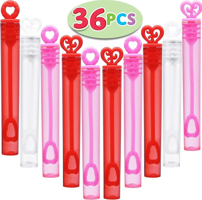 JOYIN 36 Valentines Mini Bubble Maker Wands Circle & Heart for Kids Classroom Exchange Valentine... | Amazon (US)