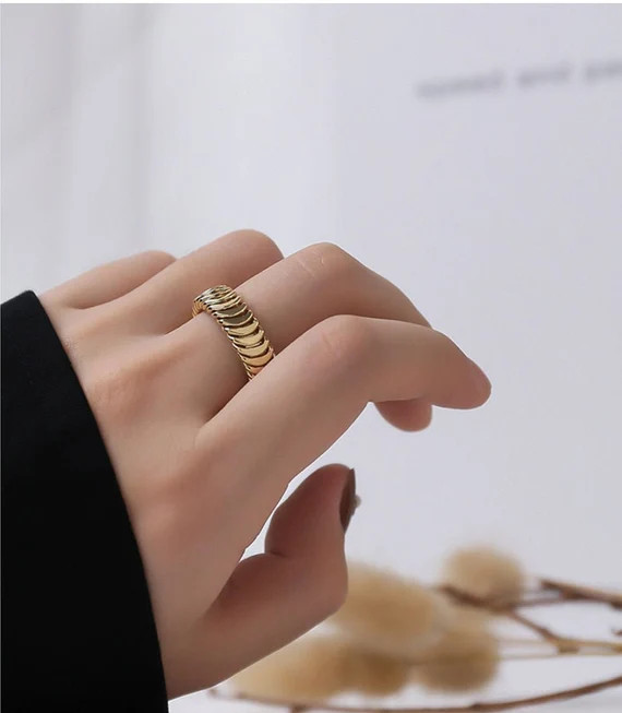 Stackable Ring Set  Open Cuff Ring  Gold Cuff Ring  Chunky | Etsy | Etsy (US)