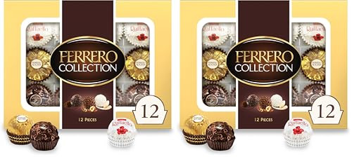 Ferrero Collection Premium Gourmet Assorted Hazelnut Milk Chocolate, Dark Chocolate and Coconut, Great Holiday Gift Box, 4.6 oz, 12 Count (Pack of 2) | Amazon (US)