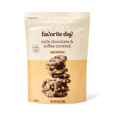 Milk Chocolate and Toffee Covered Mini Pretzels - 6oz - Favorite Day™ | Target
