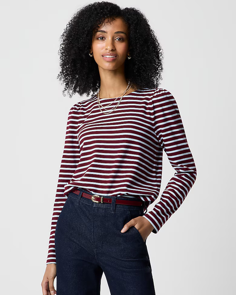 Puff-sleeve button-back top | J.Crew Factory
