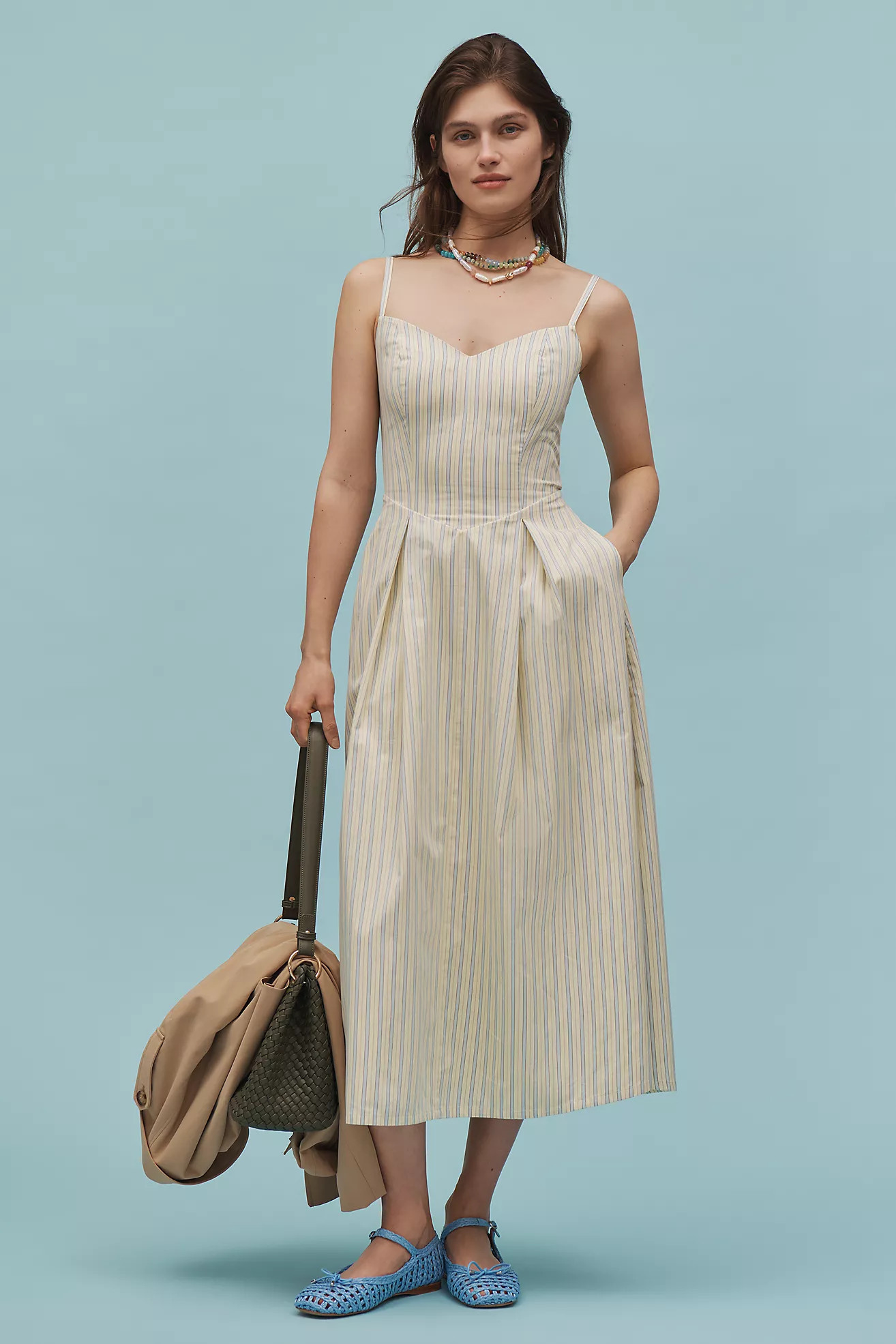 Joe's Jeans The Rhone V-Neck A-Line Midi Dress | Anthropologie (US)
