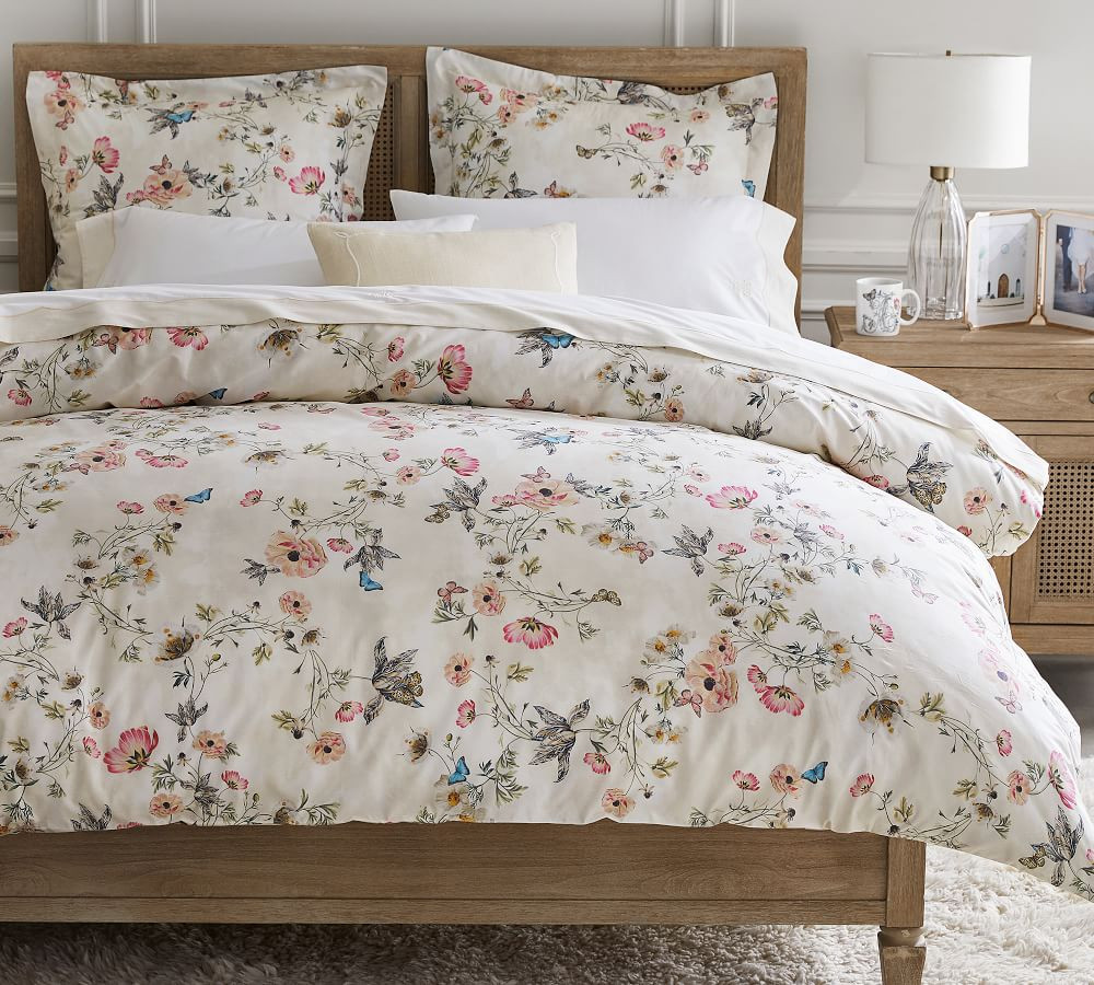 Monique Lhuillier Tuileries Organic Percale Duvet Cover | Pottery Barn (US)