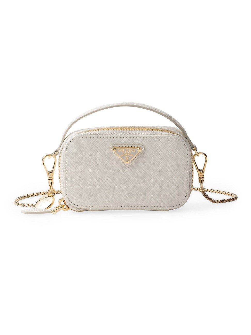 Women's Saffiano Leather Mini-Pouch - White | Saks Fifth Avenue