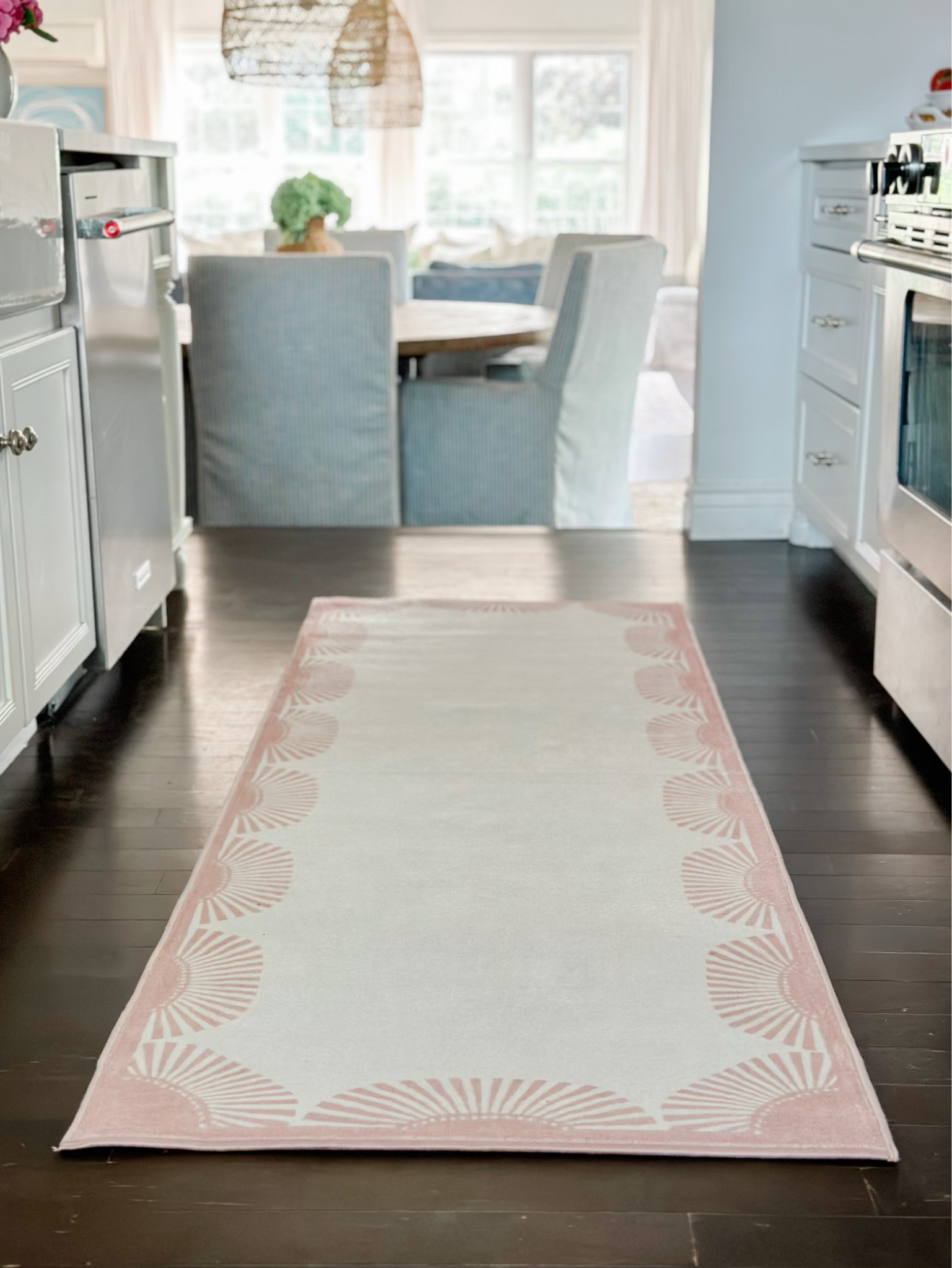 Washable rug, family friendly, ruggable, gray malin launch, rugs, pink and white rug, runner, kitchen runner

#LTKhome