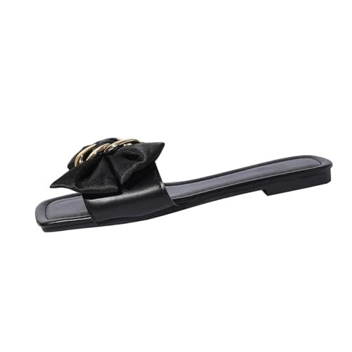 Women's Bow Knot Slides Open Toe Flat Sandals Summer Slip On Slippers Casual Lightweight Anti Slip Beach Sandal | Amazon (US)