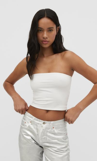 Bandeau top - Women's fashion | Stradivarius United Kingdom | Stradivarius (UK)