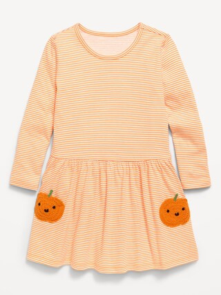 Printed Long-Sleeve Drop-Waist Dress for Toddler Girls | Old Navy (US)