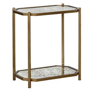 Kendall Side Table with Antiqued Mirror Shelves & Brass Finish | Ballard Designs, Inc.