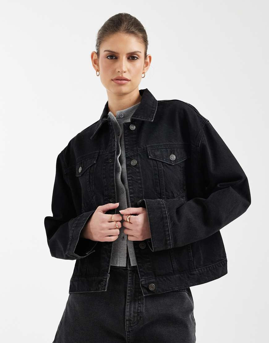 ASOS DESIGN oversized 90's denim jacket in black | ASOS (Global)