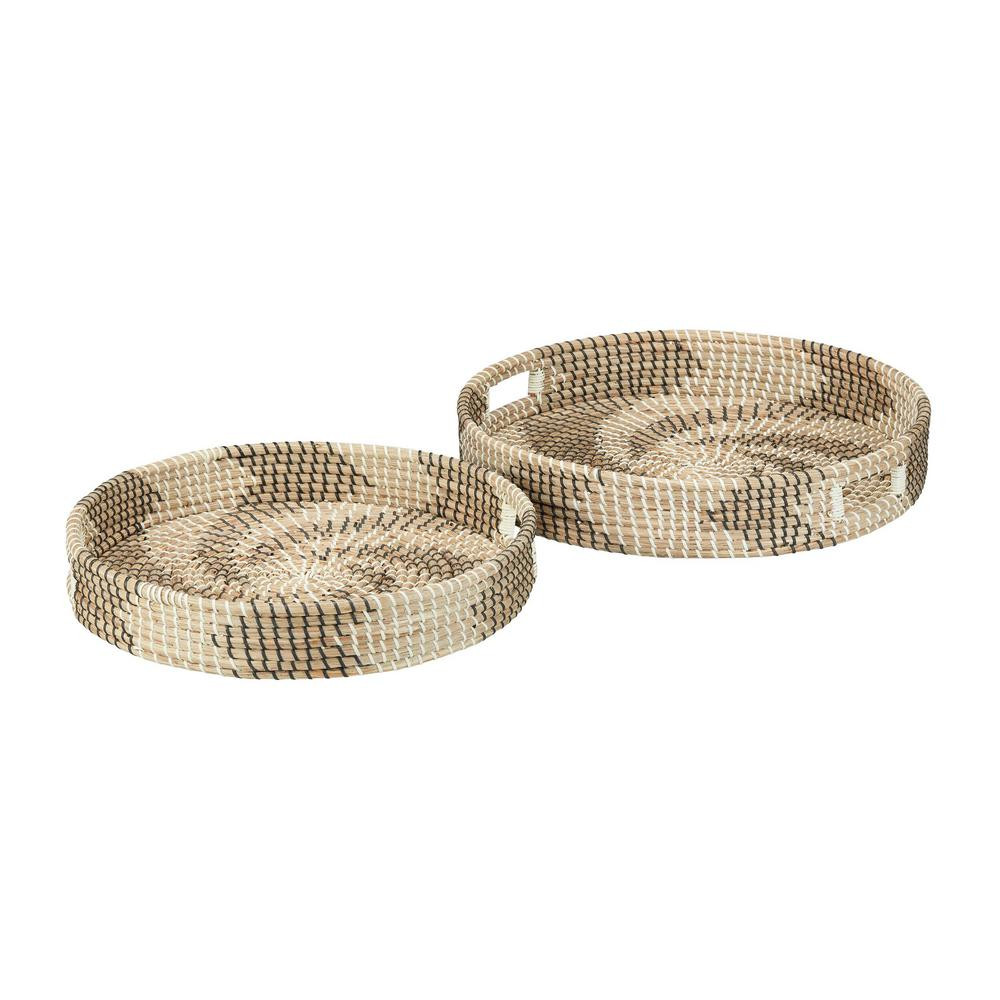 Home Decorators Collection Home Decorators Collection Black, White and Natural Seagrass Decorativ... | The Home Depot