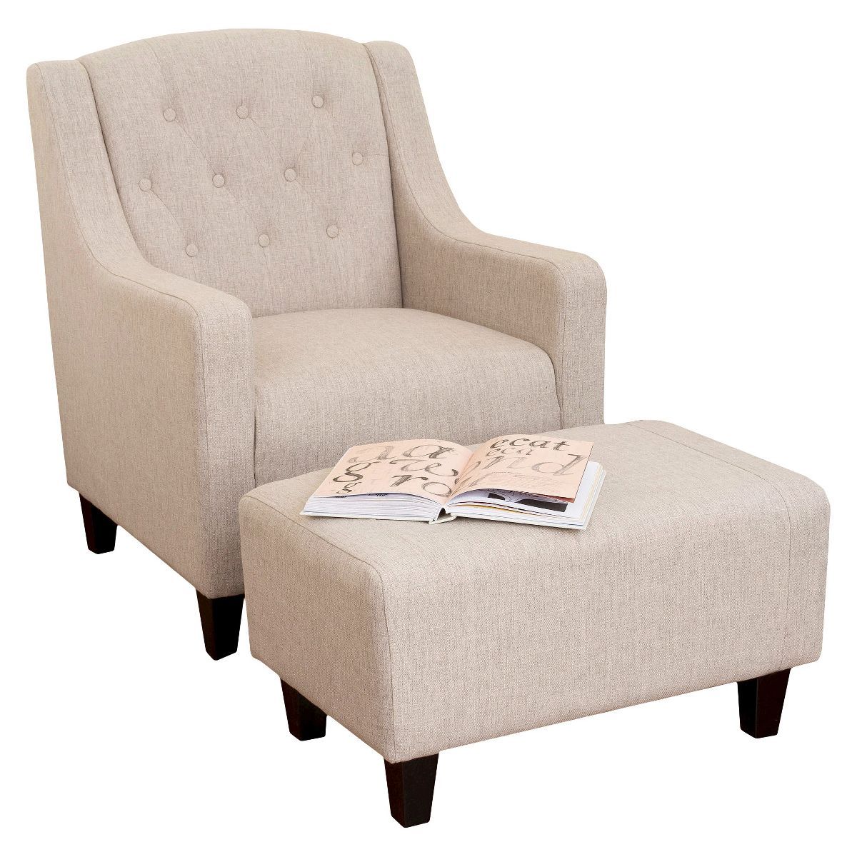Elaine Tufted Fabric Chair and Ottoman - Christopher Knight Home | Target