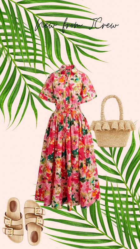 New JCrew pieces! Loving this bright floral dress with the straw and woven accessories. Great vacation  

#LTKstyletip #LTKSeasonal
