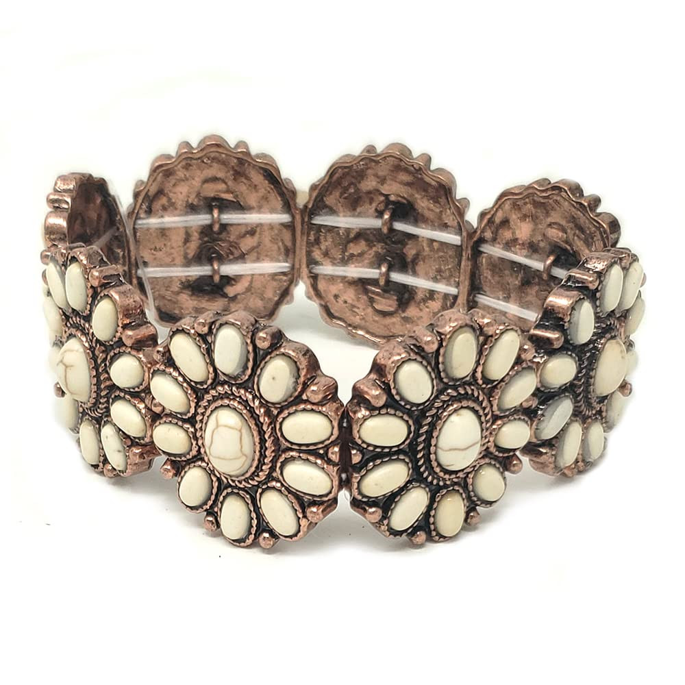 Emulily Western Concho Design Stretch Bracelet Navajo Squash Blossom | Amazon (US)