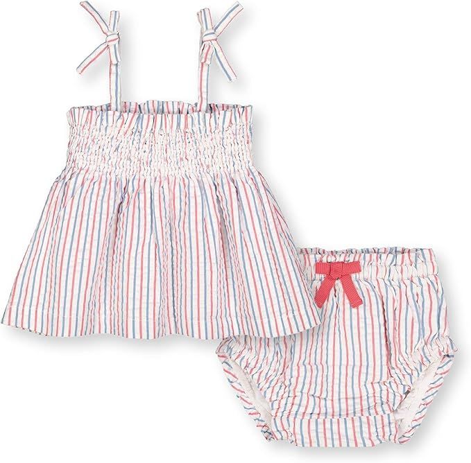 Hope & Henry Layette Baby Girl Woven Swing Top and Ruffle Bloomer 2-Piece Set | Amazon (US)