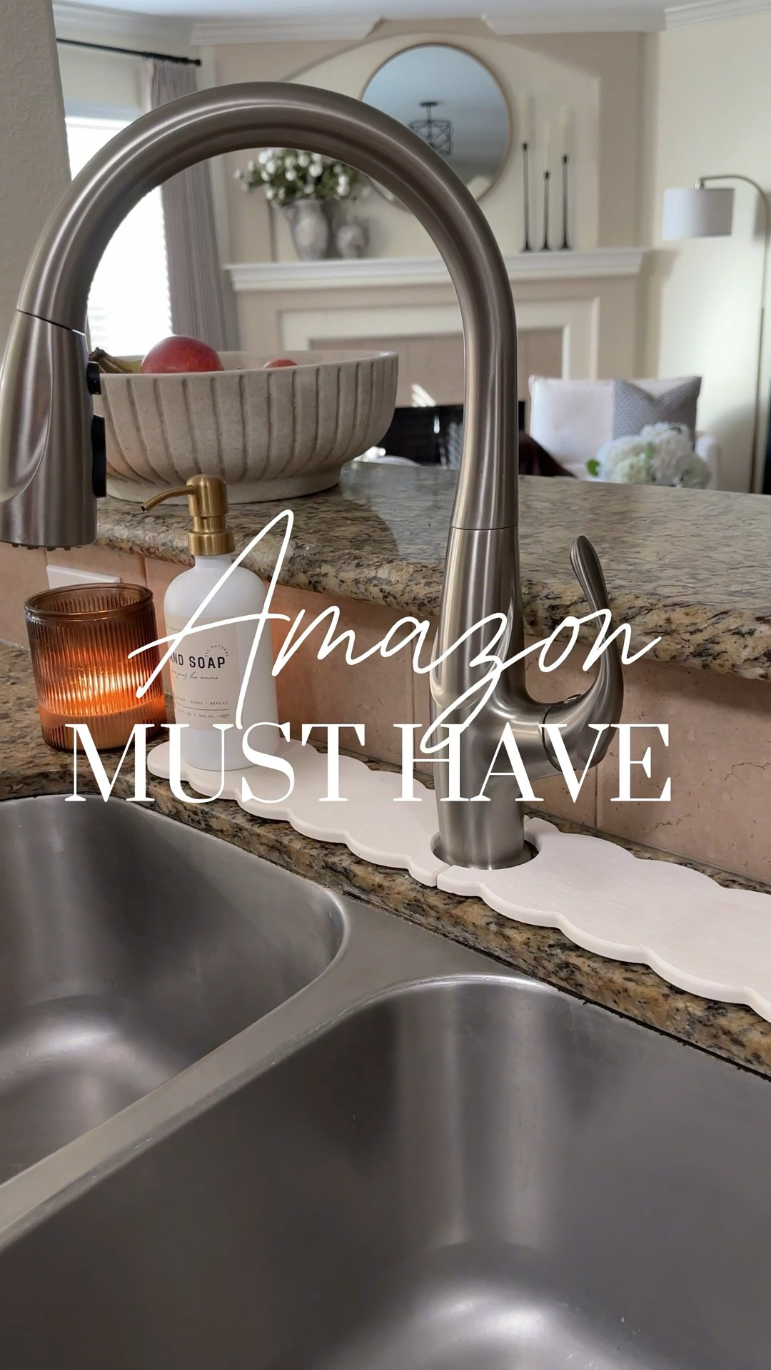 This stone drying sink mat is perfect for absorbing the excess water around the sink. I love the scallop detail too! 

#amazonfind #amazonkitchen #amazonmusthaves #kitchenfinds #sinkfaucet #stonedryingmat 

#LTKHome