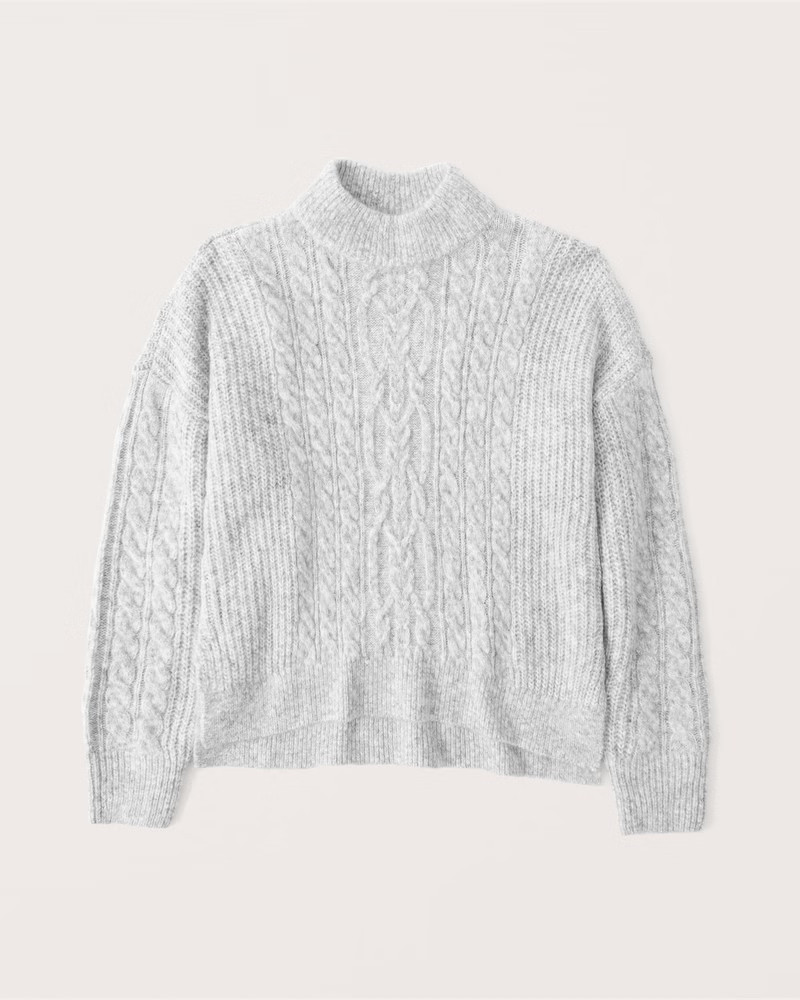 Cable Mockneck Sweater | Abercrombie & Fitch (US)